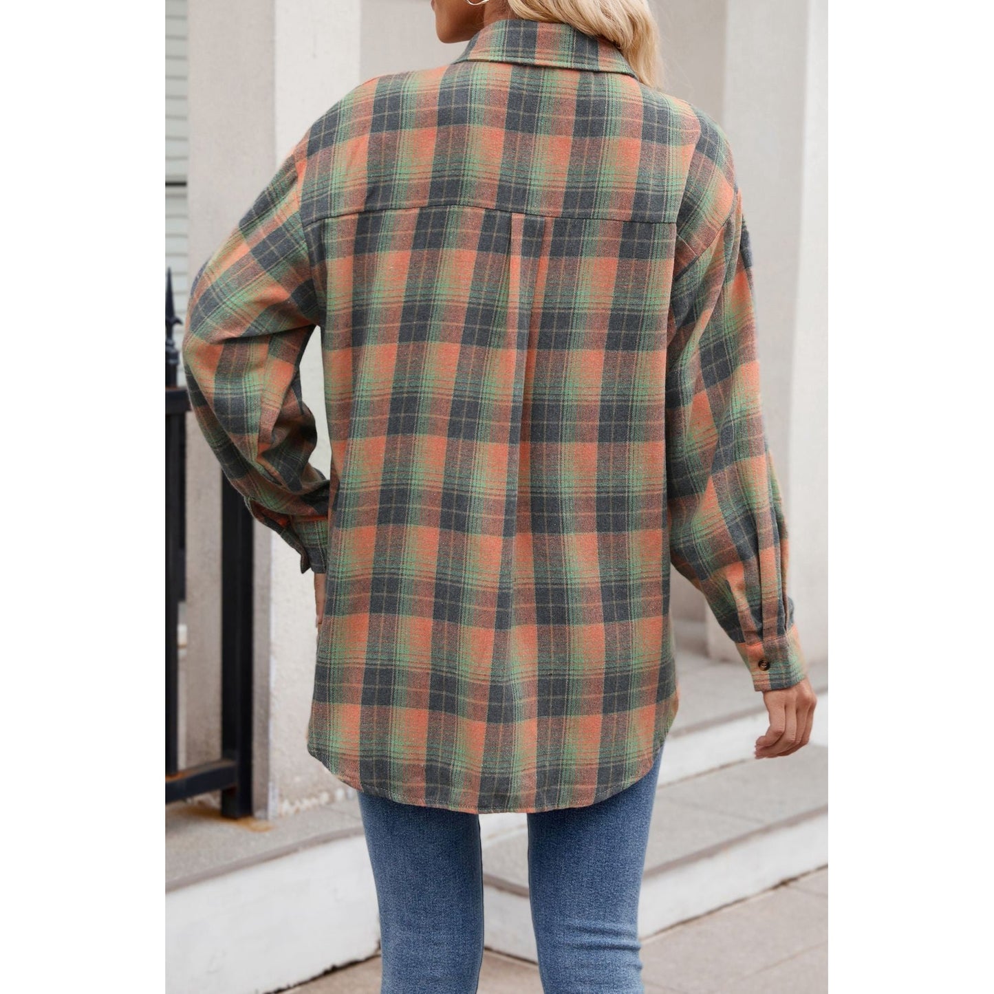 Mila Orange Plaid Long Sleeve Shirt