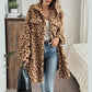 Mila Leopard Button Up Long Fuzzy Coat