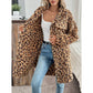 Mila Leopard Button Up Long Fuzzy Coat