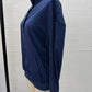 Miley Blue Ribbed High‑Collar Pullover