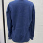 Miley Blue Ribbed High‑Collar Pullover