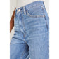 Millie Dusk Blue Raw Hem Straight Leg Loose High Waist Jeans