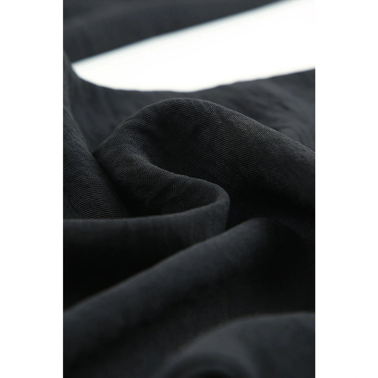 Mina Black Drawstring Smocked Waist Joggers