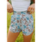 RTS Mindy Green & Brown Camouflage Print Shirred High Waist Athleisure Shorts