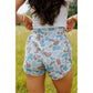 RTS Mindy Green & Brown Camouflage Print Shirred High Waist Athleisure Shorts