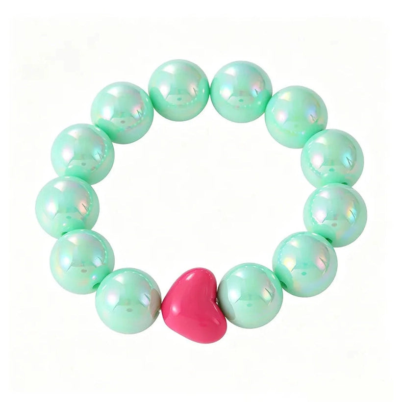 Hearts Resin Bracelet - 4 Colors