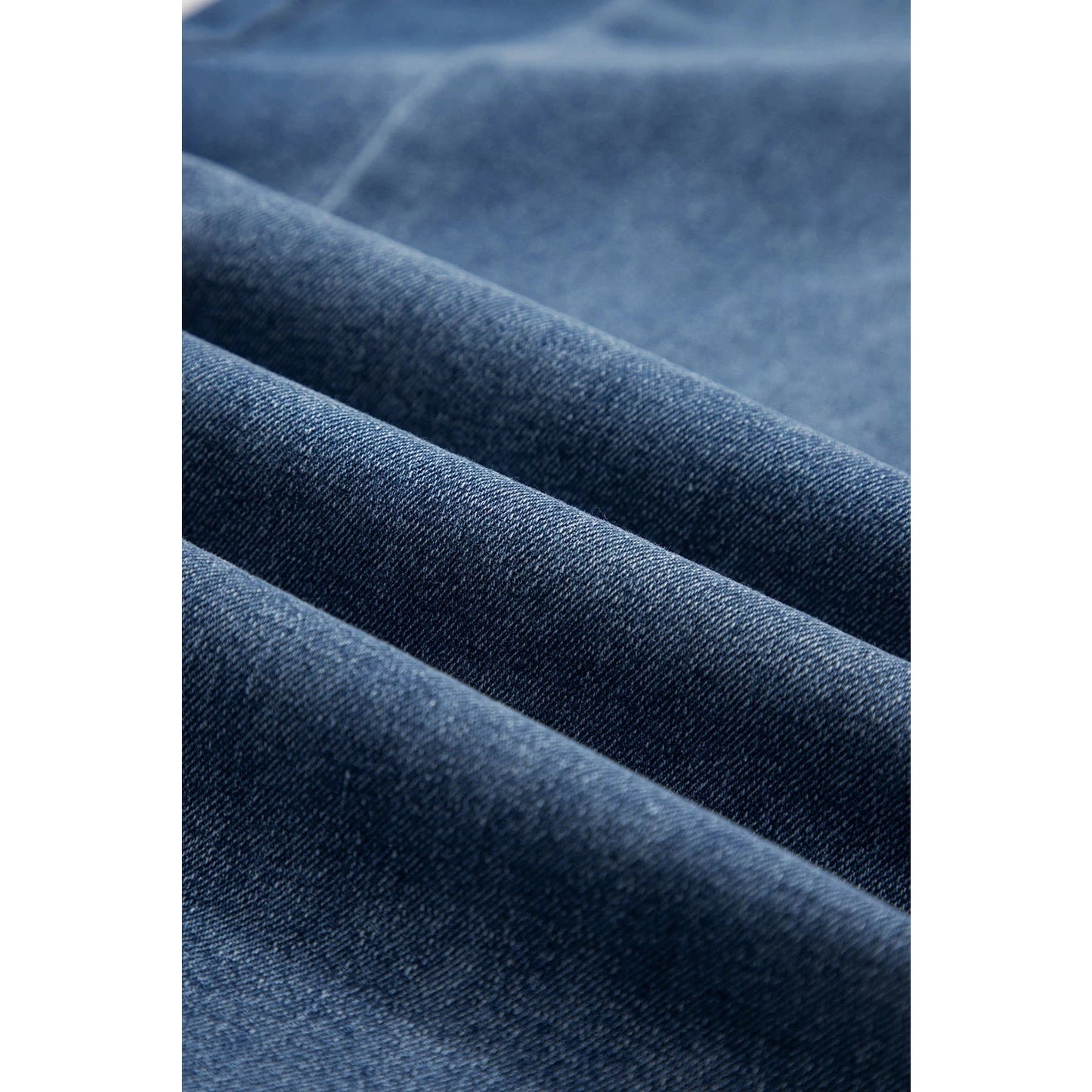 Mira Ashleigh Blue Stitched Raw Hem Wide Leg Loose Jeans