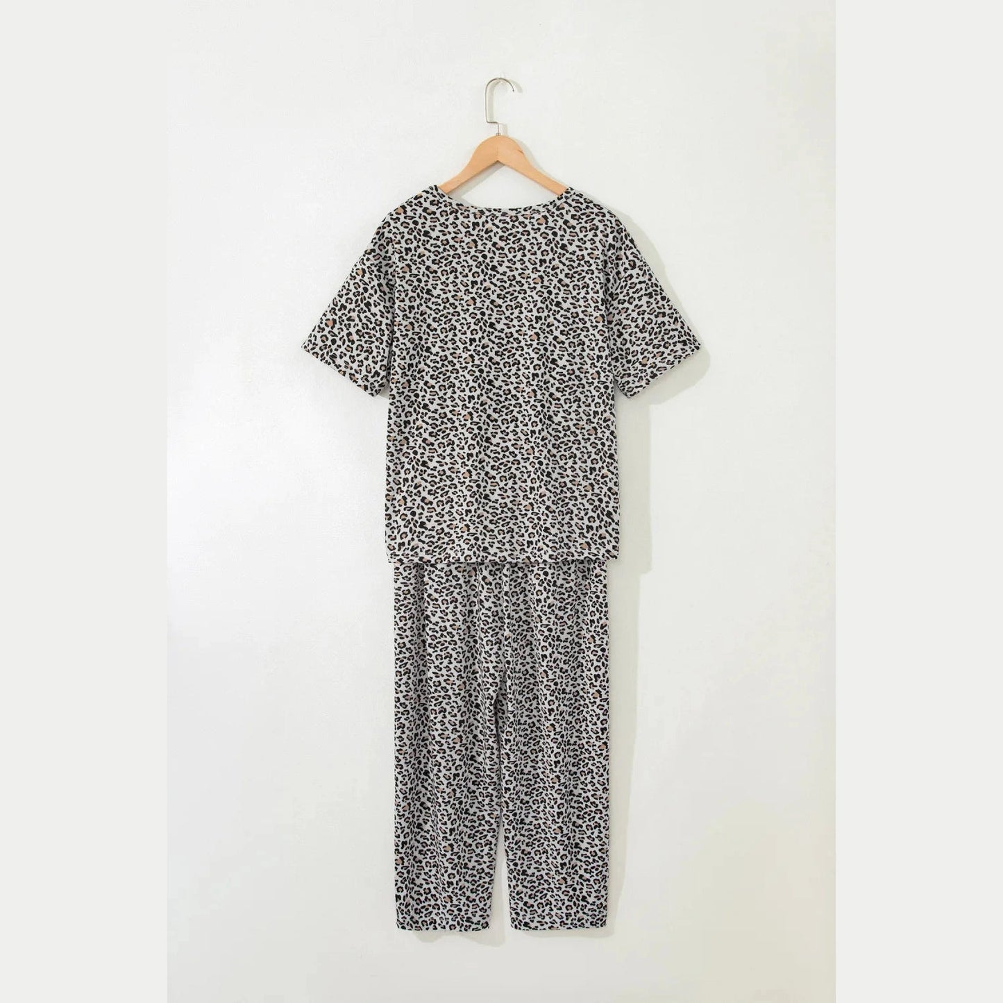 SALE!!!  Mischa White Leopard Loose Tee Drawstring Waist Barrel Pants Set