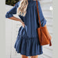 Mistie Denim Ruffle Hem Shirt Dress
