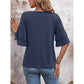 Mitzi Blue Effortless Doube Ruffle Sleeve Top
