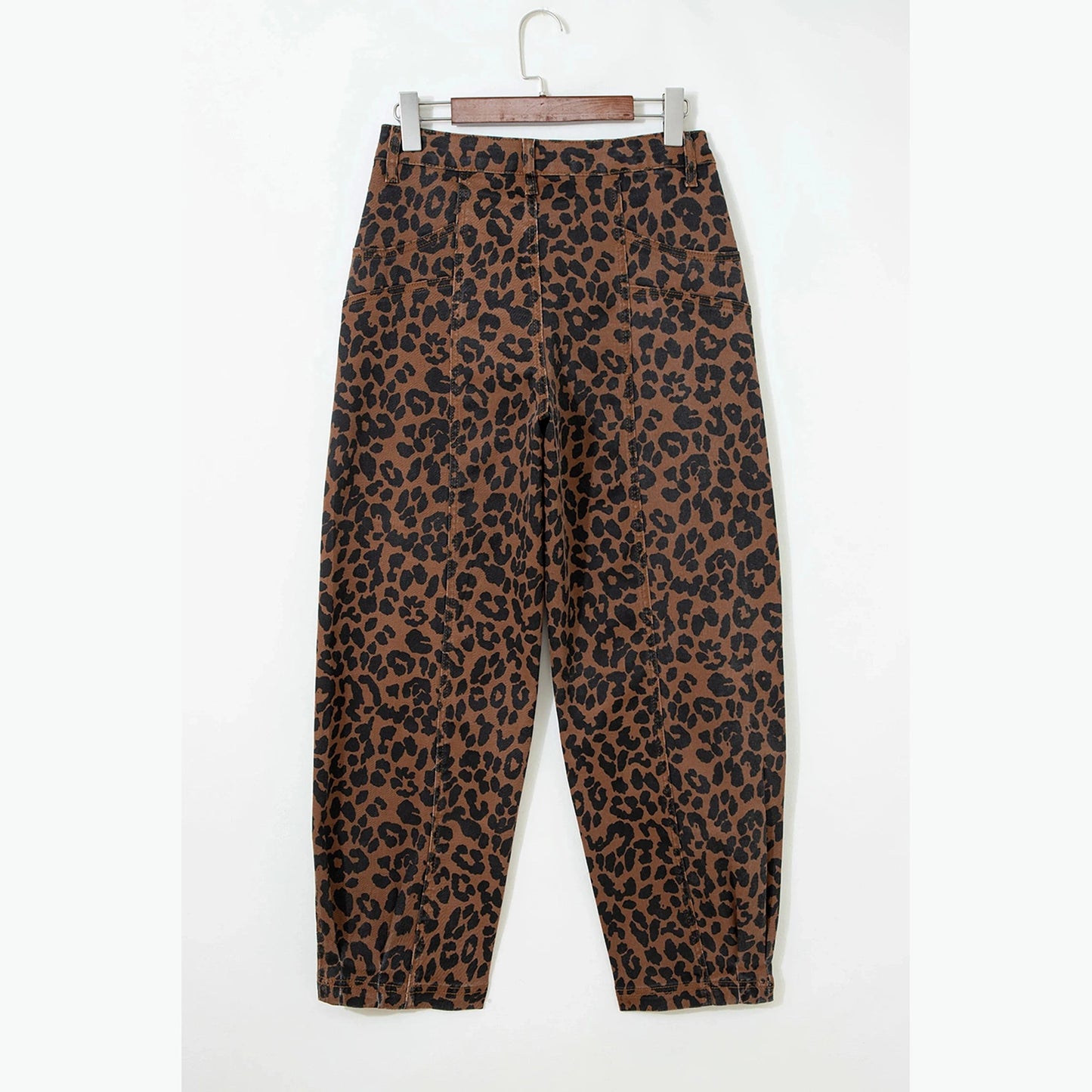 Mary Kate Brown Clear Seam Detail Patchwork Leopard Print Jeans