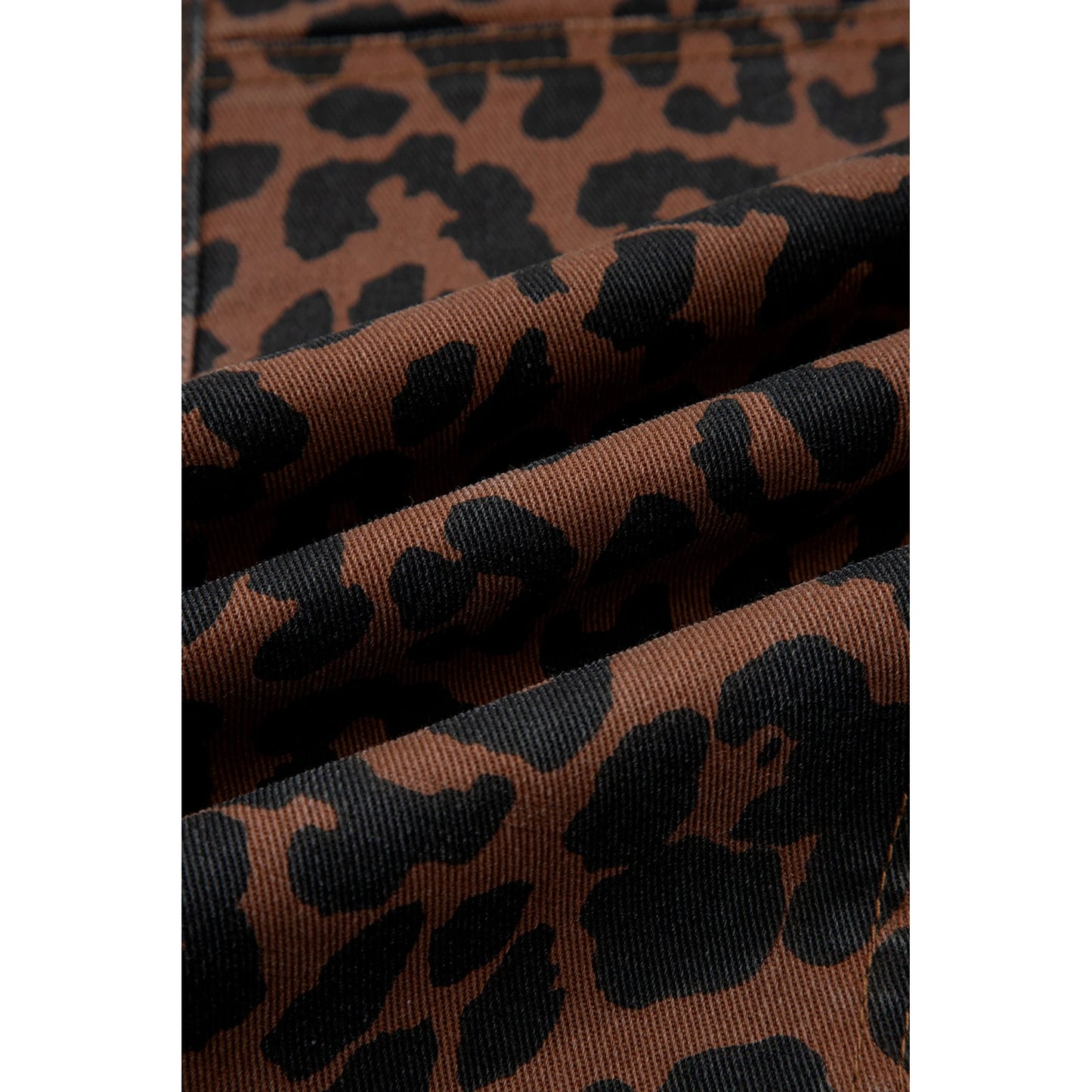 Mary Kate Brown Clear Seam Detail Patchwork Leopard Print Jeans