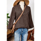 REDUCED!!!  Mary Margaret Brown Stripe V Neck Roll Up Sleeve Pocket Patched Classic Shirt  REDUCED!!!