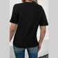 Monroe Black Ribbed Splicing Sleeve Round Neck T-shirt