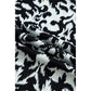 Morgan Black Damask Print Ruffled Color Block Detail Half Sleeve Blouse