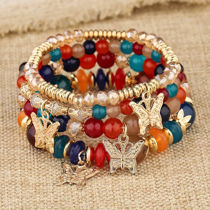 Butterfly Stack Bracelet Set - 5 Colors