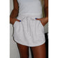 Mya Grey French Terry Drawstring Mini Skort with Pockets