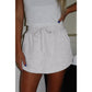 Mya Grey French Terry Drawstring Mini Skort with Pockets