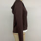 Mya Chocolate Button‑Front Hoodie Layered Look