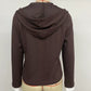 Mya Chocolate Button‑Front Hoodie Layered Look