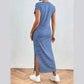 Mylie Blue & White Striped Dress with Side Knot