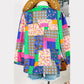 Mylie Multicolor Floral Patchwork Print Buttoned Puff Sleeve Shirt