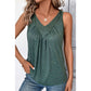 Myriam Mist Green V Neck Ruched Tank Top