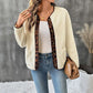Myriam Leopard Trim Button Up Fleece Jacket