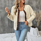 Myriam Leopard Trim Button Up Fleece Jacket