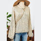 Nadeen Apricot Sequin Zip up Round Neck Long Sleeve Jacket