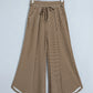 Nan Stripe Patchwork Design Wide Leg Casual Pants