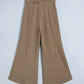 Nan Stripe Patchwork Design Wide Leg Casual Pants