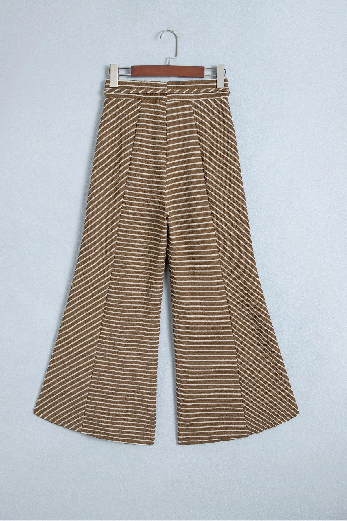 Nan Stripe Patchwork Design Wide Leg Casual Pants