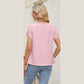 Naomi Pink Scalloped Sleeve Keyhole Blouse