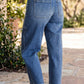 Natalie Blue Drawstring Waist Ankle Length Casual Jeans Regular Fit Pocket Detail Denim Pants