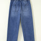 Natalie Blue Drawstring Waist Ankle Length Casual Jeans Regular Fit Pocket Detail Denim Pants