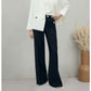 Blanche Navy Luxe Double-Button Pleated Pants