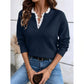 Irene Lace Trim V Neck Sweater - 7 Colors