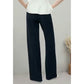 Blanche Navy Luxe Double-Button Pleated Pants
