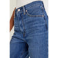 Millie Navy Blue Raw Hem Straight Leg Loose High Waist Jeans