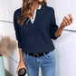 Irene Lace Trim V Neck Sweater - 7 Colors