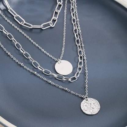 4 Layer Silver Necklace