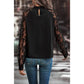 REDUCED!!!  Nessa Black Keyhole Neckline Floral Lace Raglan Sleeve Blouse  REDUCED!!!