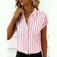 Nicoletta Pink Stripe Button‑Up Classic Shirt
