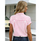 Nicoletta Pink Stripe Button‑Up Classic Shirt