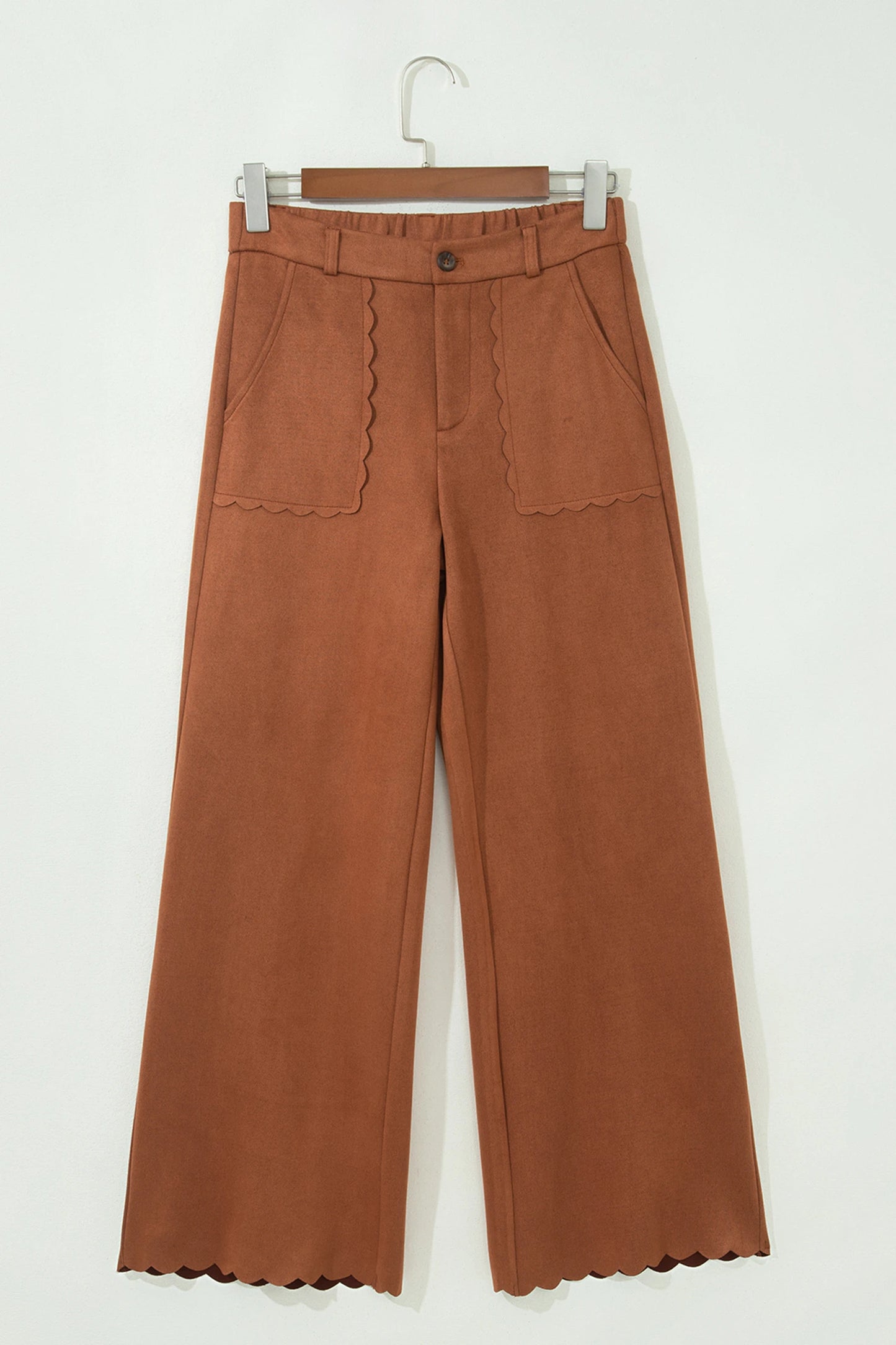 Nicolette Curry Scalloped Edge Pocket Full-Length Pant