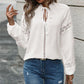 Nomi White Lace Hollow Out Long Sleeve Blouse