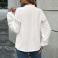 Nomi White Lace Hollow Out Long Sleeve Blouse