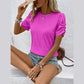 Noreen Hot Pink Ribbed Top with Gathered Sleeves