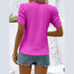 Noreen Hot Pink Ribbed Top with Gathered Sleeves